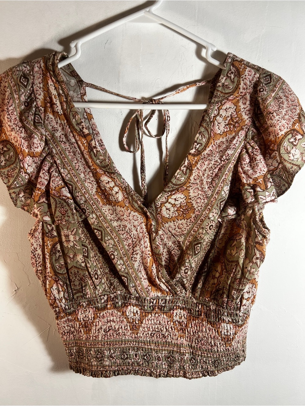 Twine & String Boho Smocked Crop Top